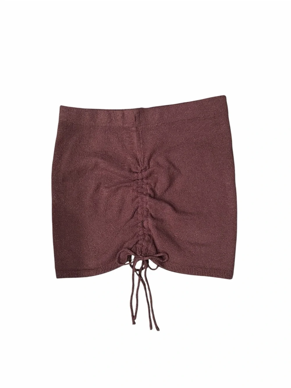 Free People Beach Cabo Sweater Skirt Set S Chocolate Brown Merlot Ruched Boho